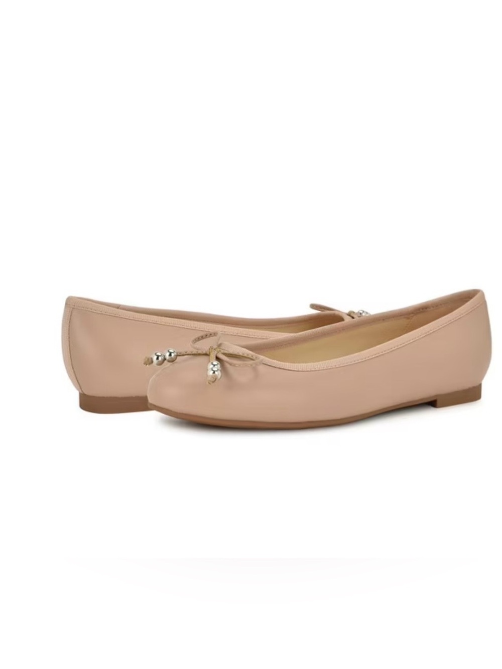 Nine West|Classic Women's Ballet Flats,neutral tan with bow Detail•••NEW,Size 11